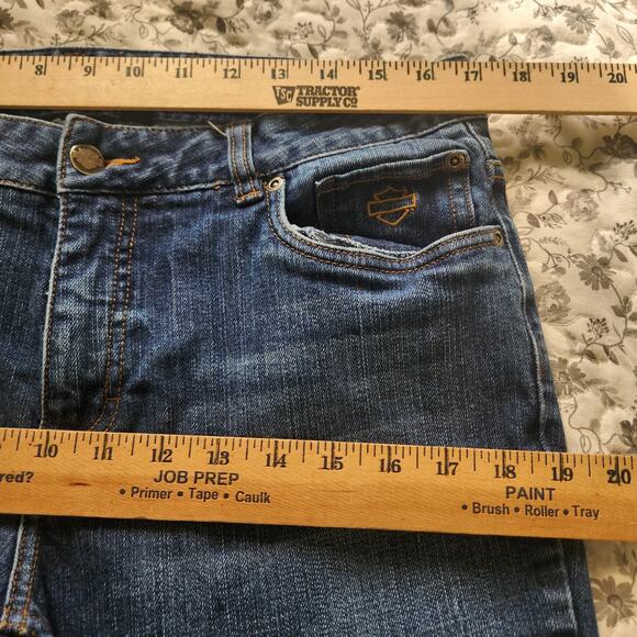Harley Davidson Jeans Size 12 Mid Rise Boot Med Wash - Picture 12 of 15